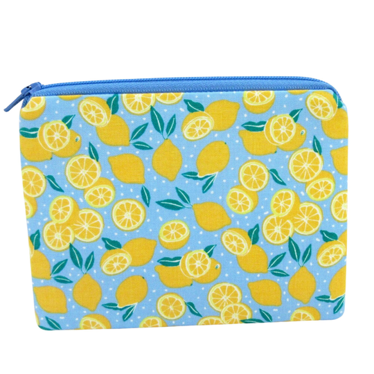 Lemon Zipper Pouch, Small Zippered Bag