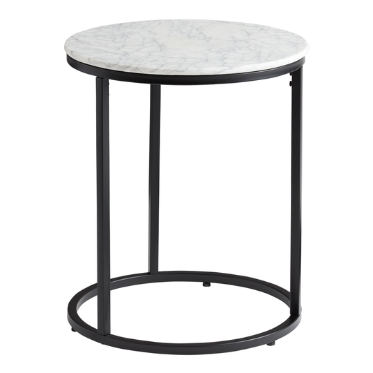 Round White Marble and Metal Milan Accent Table by World Market