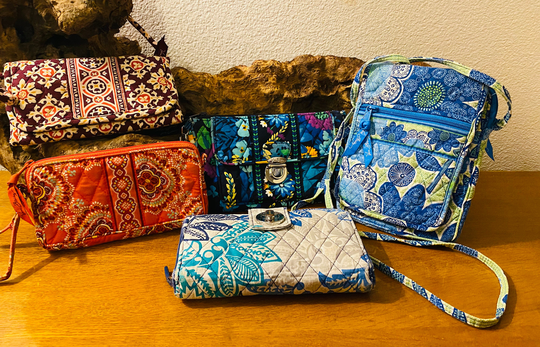 Collection Of Vera Bradley Wristlets & Small Colorful Print Purses