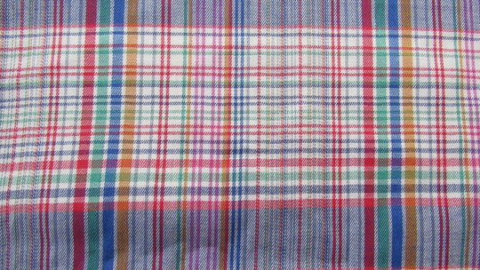 Colorful Woven Plaid Vintage Cotton Blend Fabric 45 Wide By 2 Yards