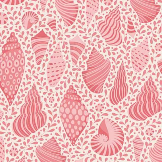 Tilda Cotton Beach Pink Shell Blender Tone Finnanger Vintage Quilting Cotton Fabric ~ Per Yard