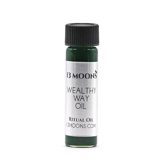 Wealthy Way Oil By 13 Moons, Spiritual Oil, Ritual Anointing Blended Essential Oils For Wicca, Witchcraft