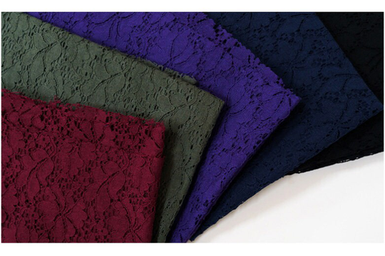 Lace Dark Tones Flower Garden Cotton Blend Fabric - Wide Width in 5 Colors By The Yard/54728