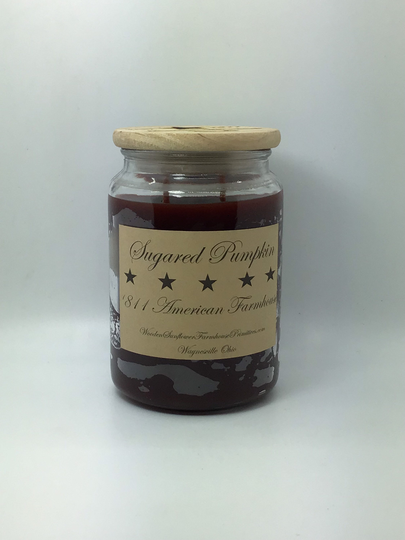 Sugared Pumpkin Highly Scented Candle /Apothecary Jar 26Oz /Paraffin Wax/Farmhouse Candle/Hand Poured Candle/Country-Primitive
