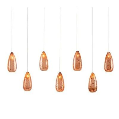Currey Rame Rectangular 7-Light Multi-Drop Pendant