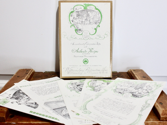 Correspondence Notes With Authentic Recipes - Williamsburg Restoration Inc.; Collectible Cook Book