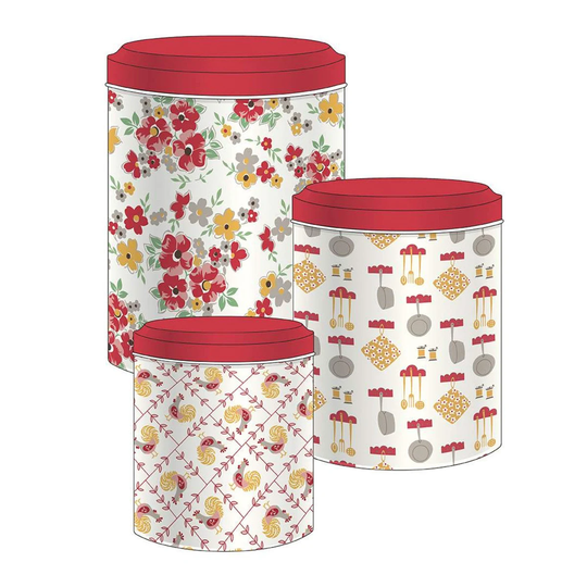 Lori Holt Cook Book Kitchen Canisters | 3 Included
