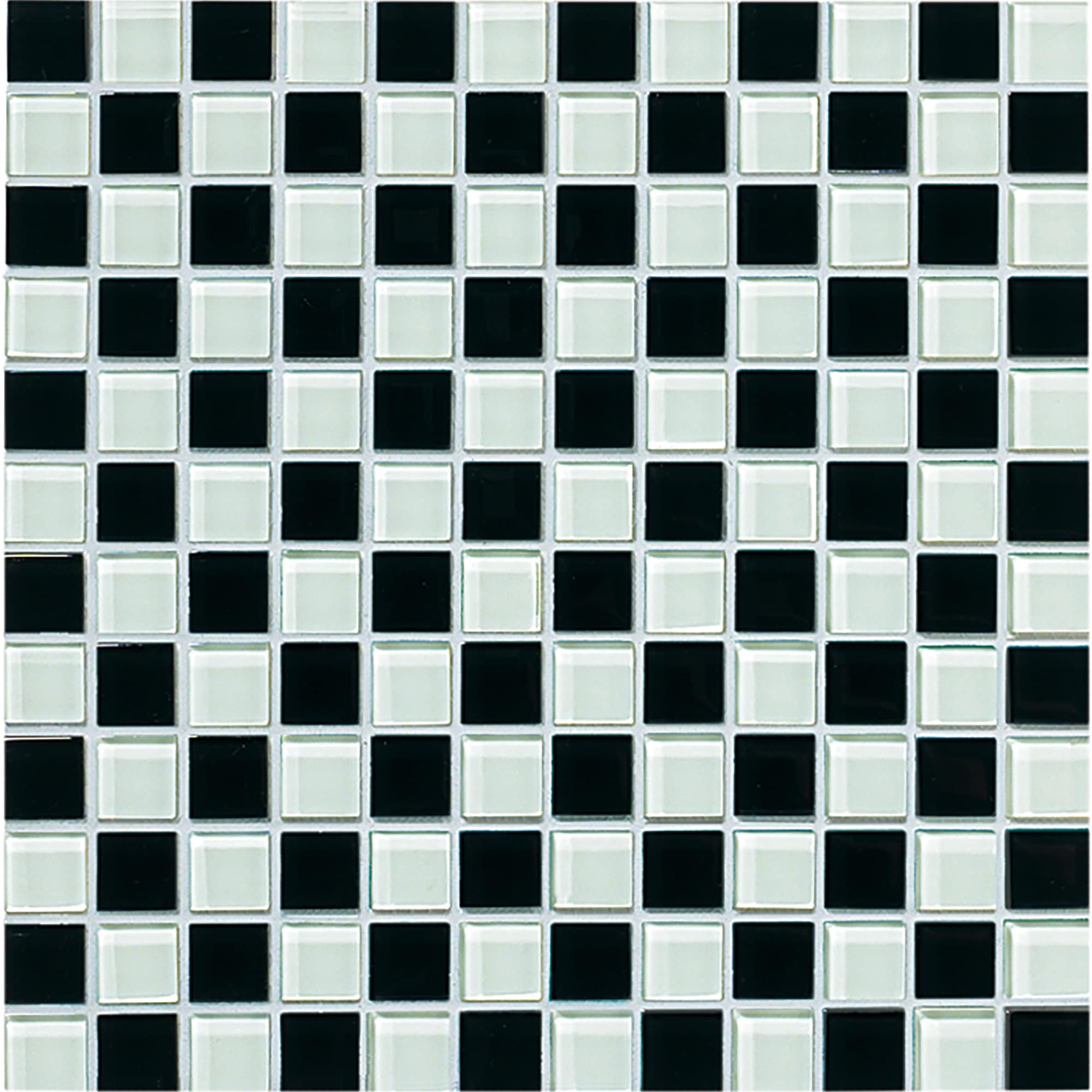 Crossville High Fidelity Snow/Black 4x4 Swatch 1x1 Mosaic Blend | 1X1LW.GB01