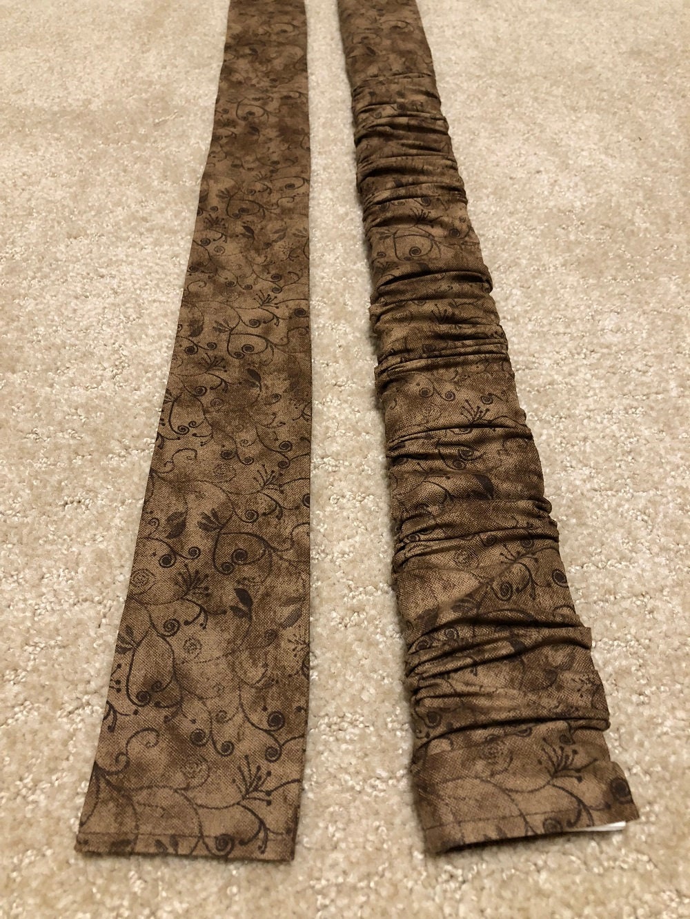 Lamp Cord Cover, Flourish On Brown Blender Print, Fabric Cover, Computer, Medical, Electrical Cover, Hide A Cord, in Stock, Ready To Ship(mm