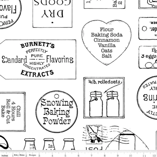Vintage Ads White By J. Wecker Frisch For Riley Blake Designs