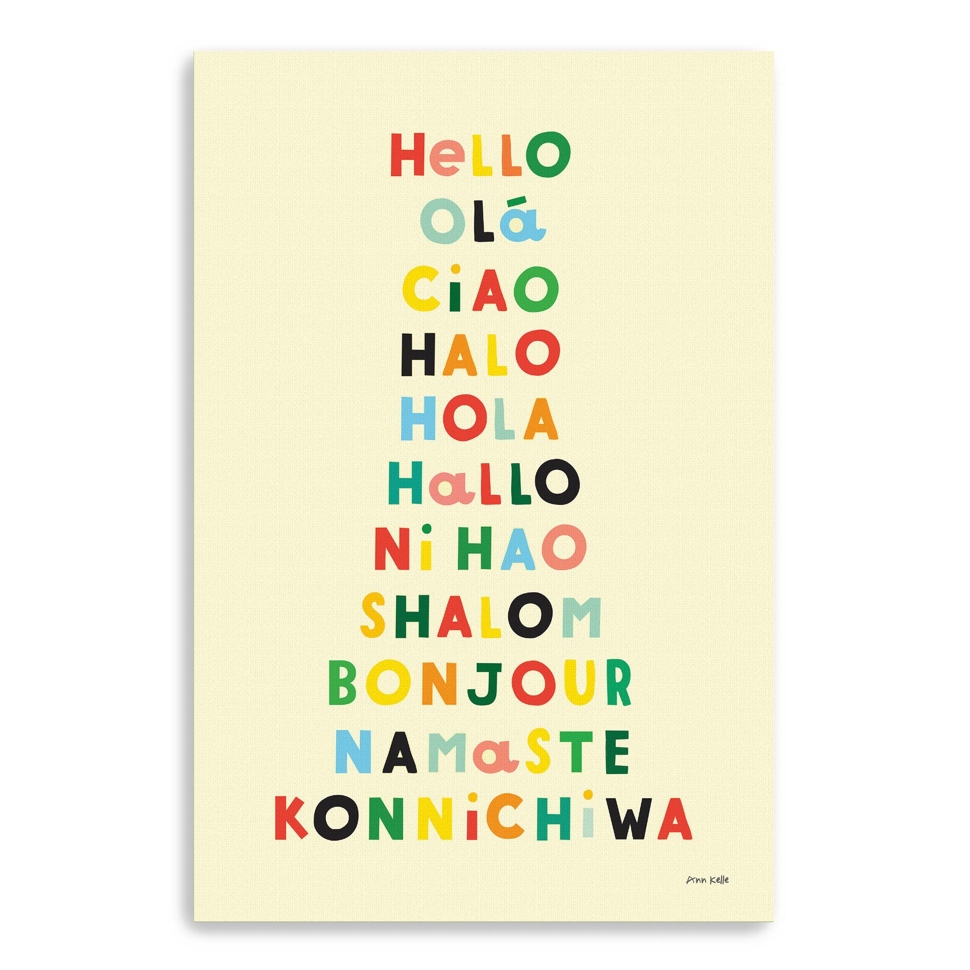 Language of Hellos By Ann Kelle Canvas Wall Art: Multi - Small by World Market