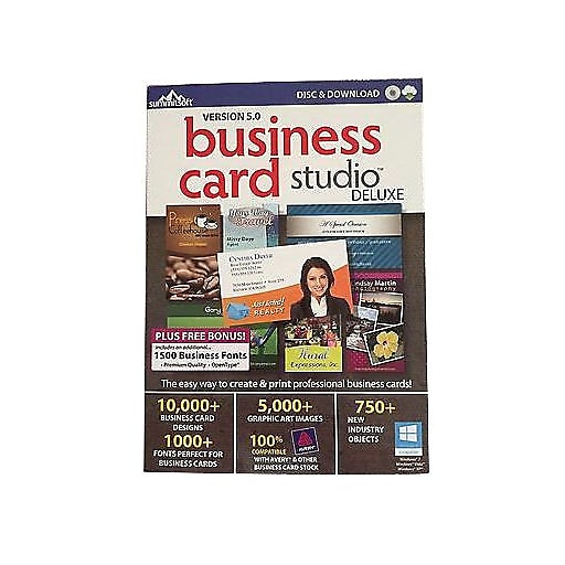 Summitsoft Business Card Studio Deluxe v5.0 Software, Windows, Download (8111041)
