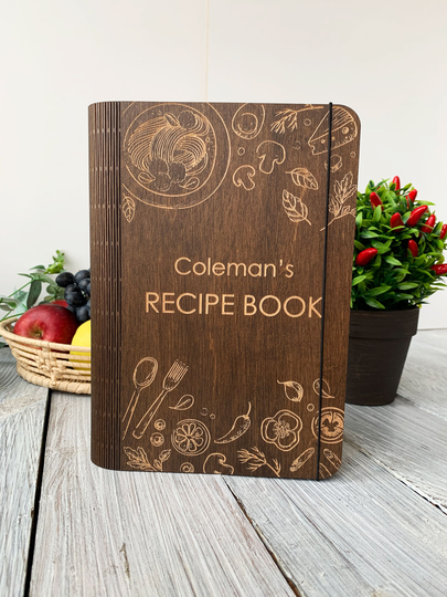 Engraved Wooden Binder Cookbook, Personalized Easter Gift For Mum, Custom Cook Book, Recipe Book Housewarming Gift Thanksgiving