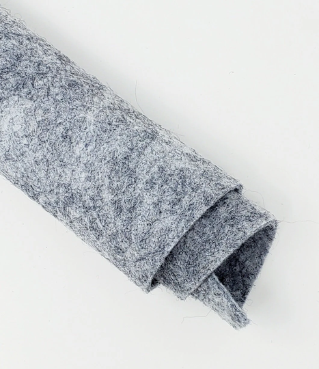 Hand Washed Merino Wool Blend Felt 9"x12" Sheets Smokey Marble Grey Color