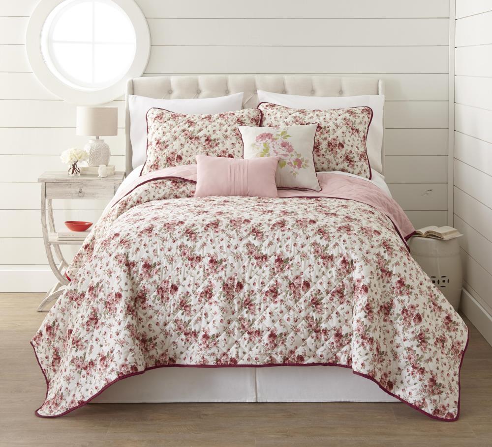 Amrapur Overseas Printed reversible quilt set Multi Multi Reversible Queen Quilt (Blend with Polyester Fill) | 3QLT5STG-ZLA-QN
