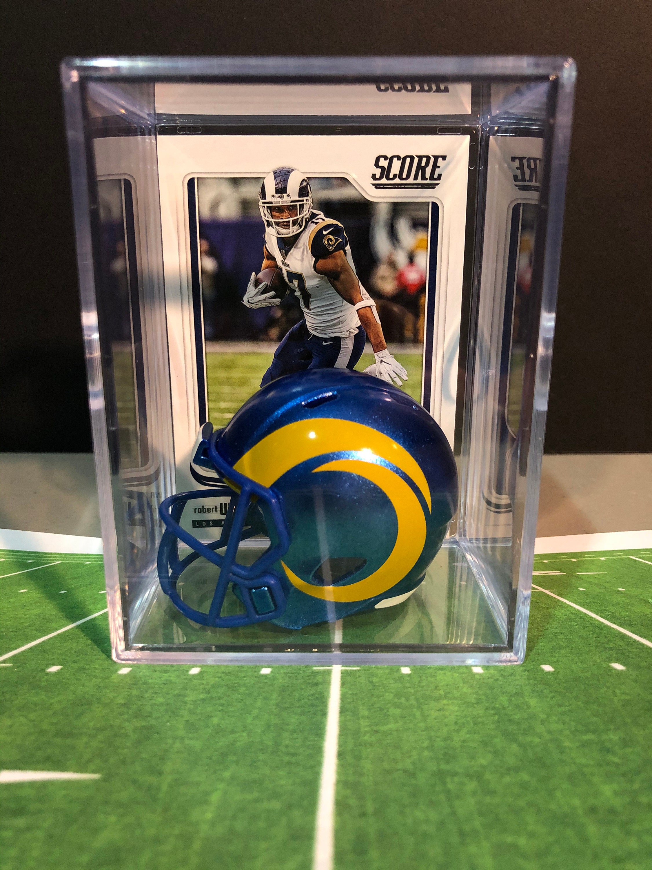 New 2020 Los Angeles Rams Robert Woods Mini Helmet Shadowbox with Card