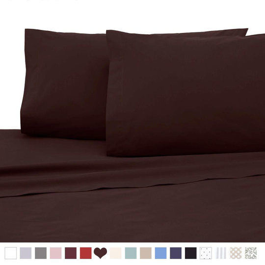 WestPoint Home Martex 225 Thread Count Sheet Twin 225-Thread Count Cotton Blend Chocolate Bed Sheet in Brown | 028828991744