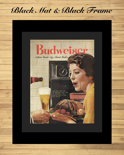 Budweiser Beer Print Advertisement - Brewery Wall Decor Bar Room Enthusiast Gift Christmas Present