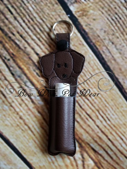 Dachshund Doxie Lipbalm Keeper Keychain Key Fob Tag