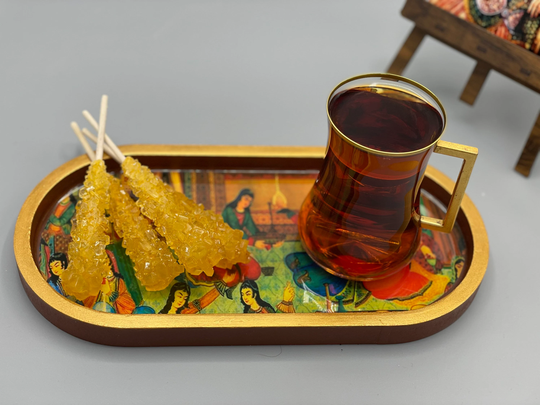 Wooden Decoupaged Resin Tray Nowruz Norooz Best Gift Valentine Handmade