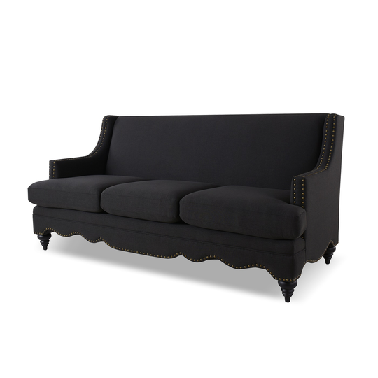 Jennifer Taylor Home Marisole Glam Jet Black Woven Polyester/Blend Sofa | 63800-3-978