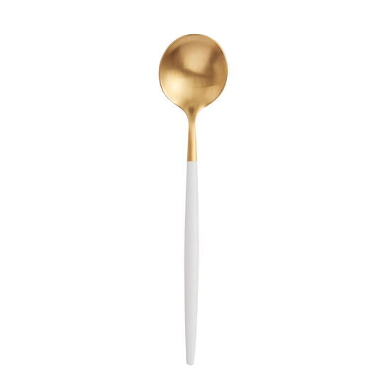 White And Gold Shay Soup Spoon: White/Gold by World Market
