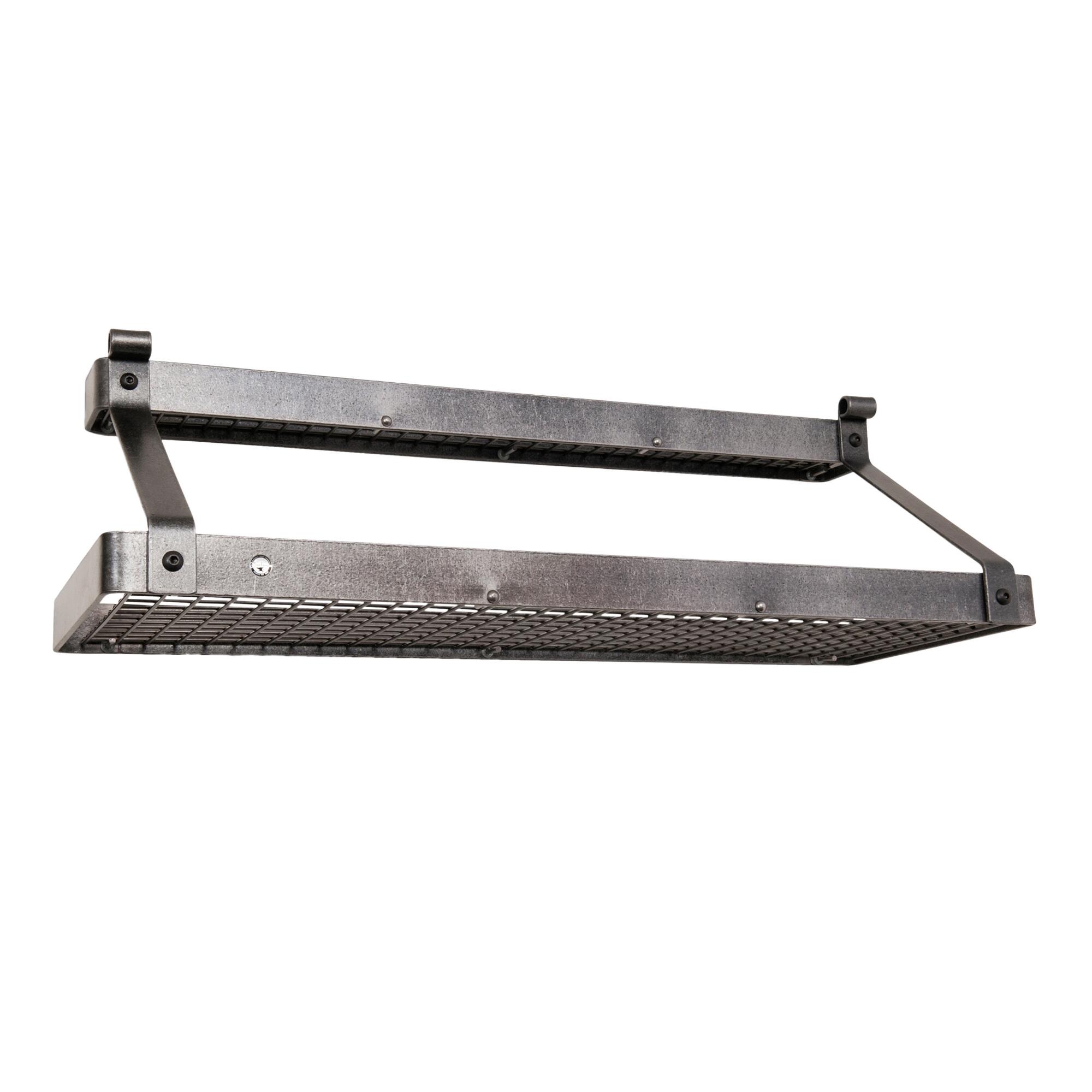 Enclume Deep Hammered Steel Bookshelf Pot Rack with Shelf by World Market