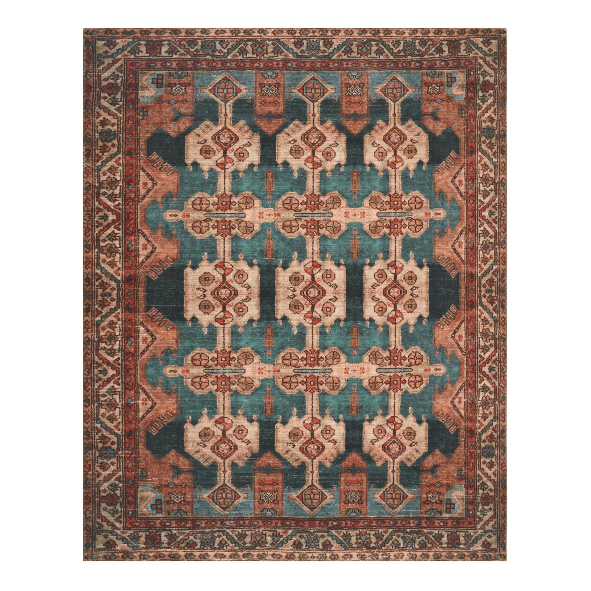 Coral Persian Style Zara Area Rug: Pink - Nylon - 8' x 10' by World Market