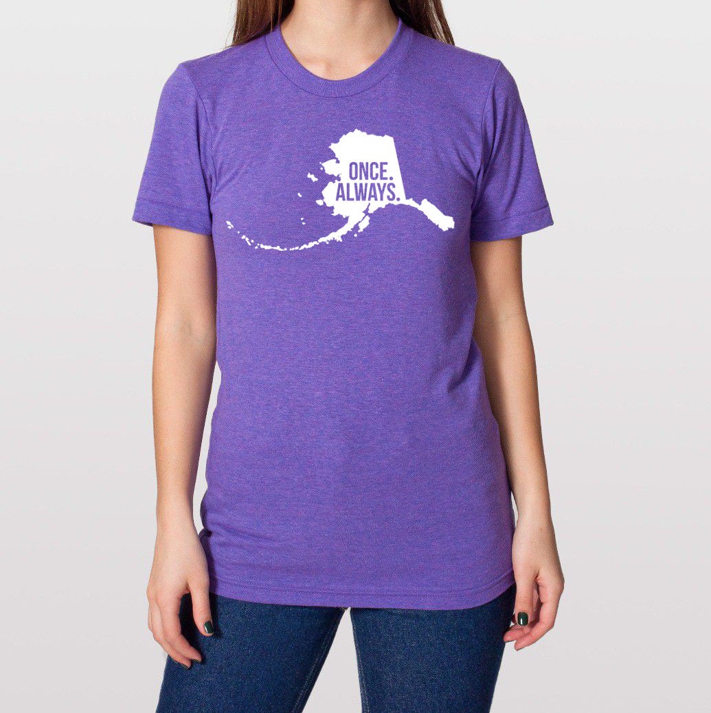 Alaska Ak Once. Always. Tri Blend Track T-Shirt - Unisex Tee Shirts Size Xs S M L Xl Xxl