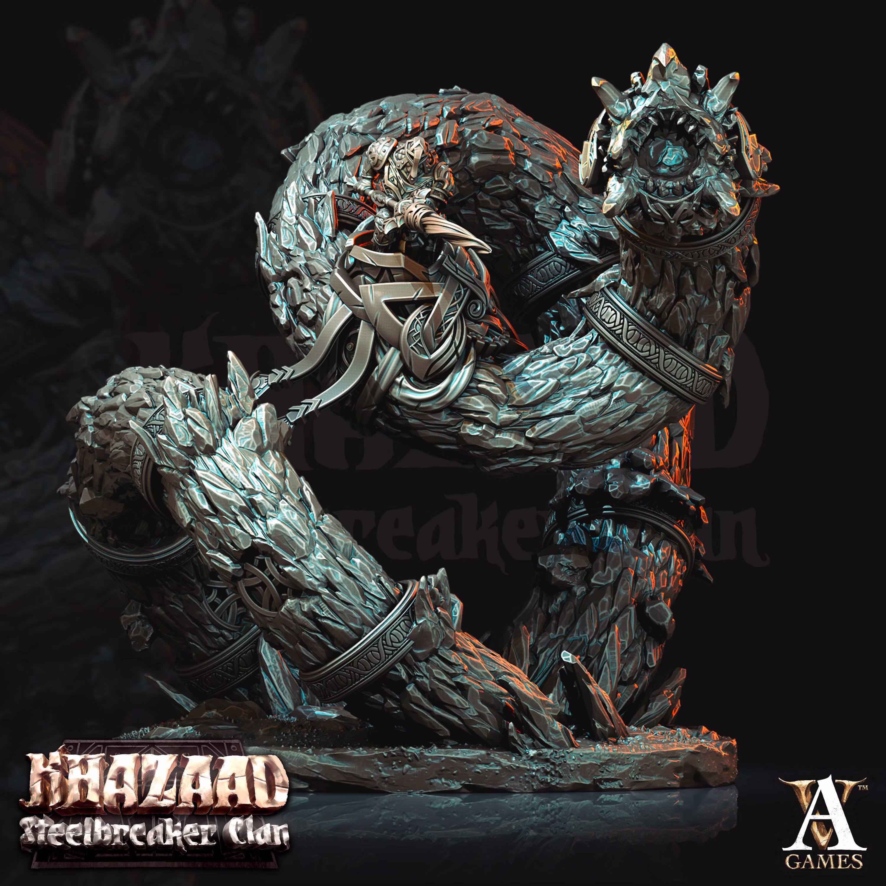 Dwarf Fighter Mounted On Gargantuan Worm | 130mm, Scale 28mm/32mm Resin Miniature Dungeons & Dragons Pathfinder