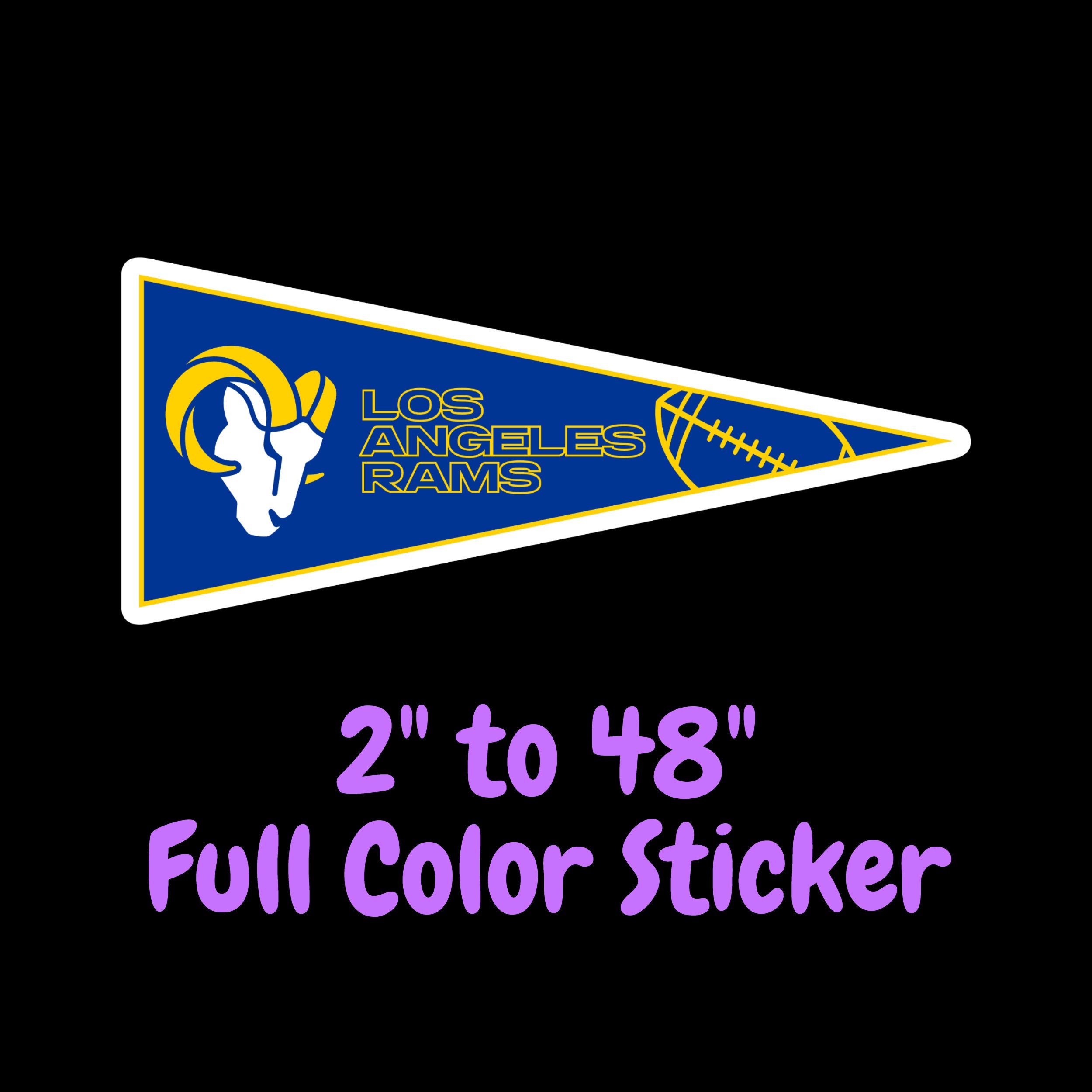 Los Angeles Rams Full Color Vinyl Sticker ; Hydroflask Decal Laptop Decal Yeti Cell Phone Cornhole Car