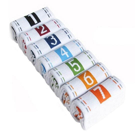 Tousimaii 7 Pairs Men's Casual Fashion Socks Cotton Blend Printing Pattern Ankle Crew Sock - white