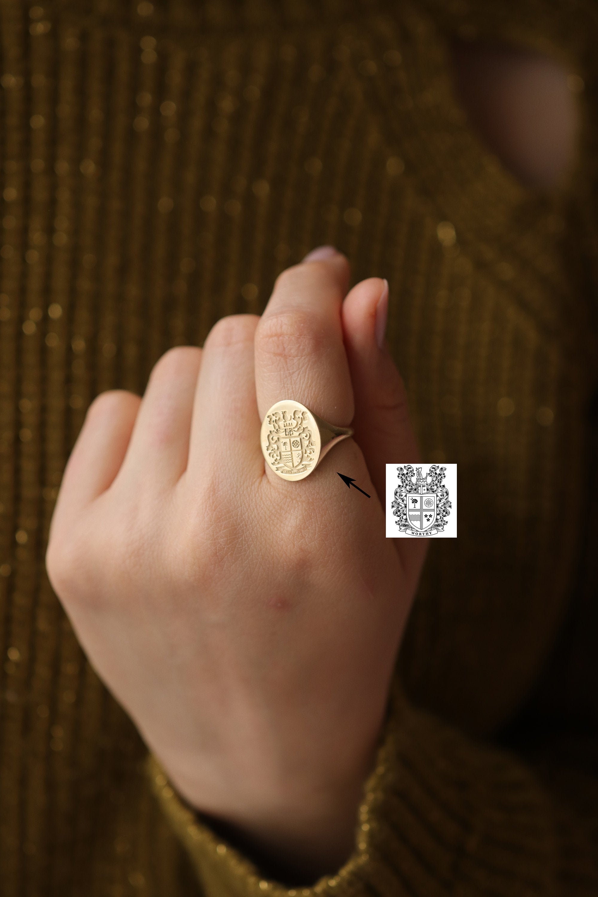 14K & 18K Gold Oval 20x16mm Full Solid Signet Ring/Handmade Engraved Ring Available in Gold, Rose & White