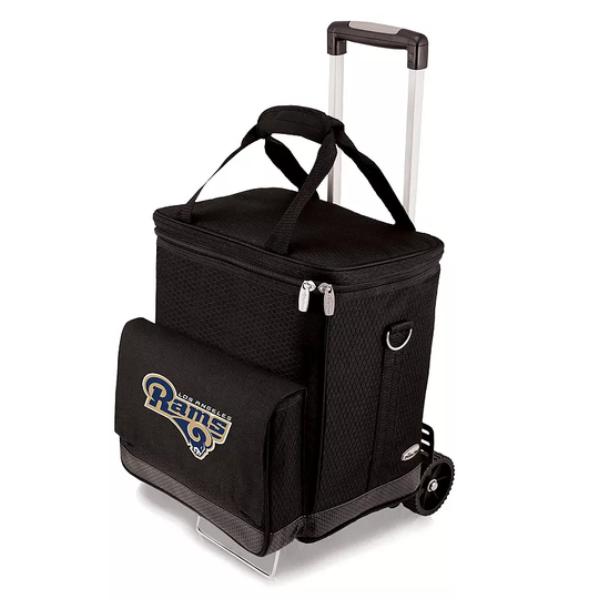 Picnic Time Los Angeles Rams Cellar Wine Cooler & Hand Cart, Black