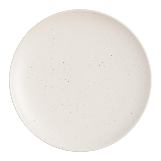 Cream Speckled Flekk Salad Plate: White - Stoneware by World Market