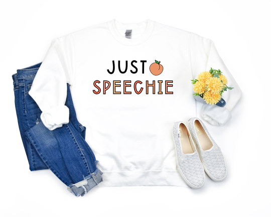 Just Speechie Unisex Heavy Blend Crewneck Sweatshirt Slp Speech Language Pathologist Educator Teacher Crew