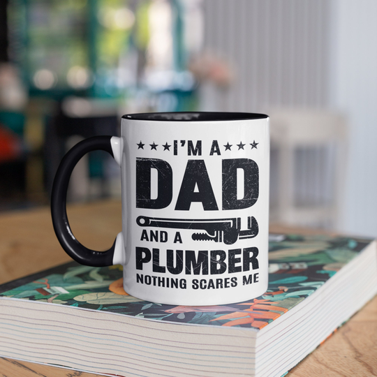 Plumber Dad Mug, Funny Plumbing Dads Coffee Mugs, Fathers Day, Tumbler, Travel Beer Can Holder Cooler, Water Bottle