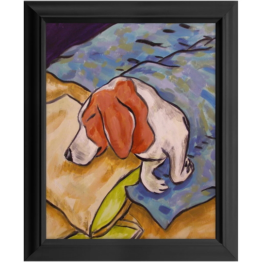 Beagle Sleeping Dog Art Print 11x14 Ready To Hang Framed