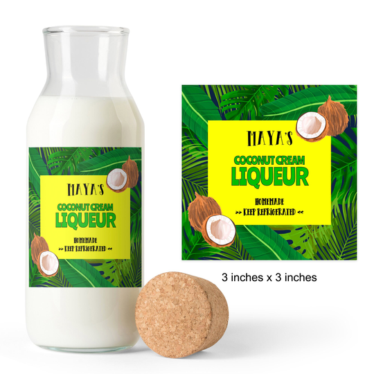 Homemade Coquito Label | Puerto Rican Drink Labels Small Bottle Make Your Own Food Making Supplies