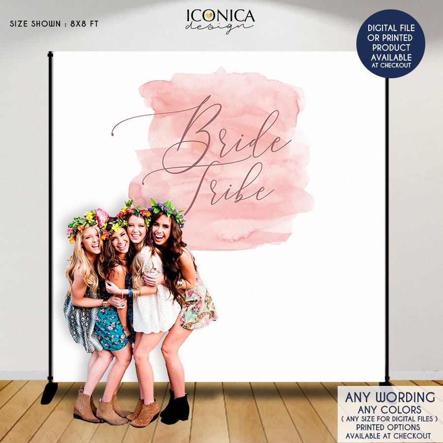 Bridal Shower Backdrop, Bride Tribe Decor, Ros All Day Party, Rose Watercolor Photo Printed Or Printable File Bbr0027