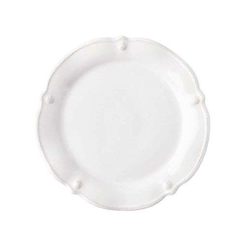 Juliska Berry Thread Whitewash Flared Cocktail Plate 7"L, 7"W, 1"H