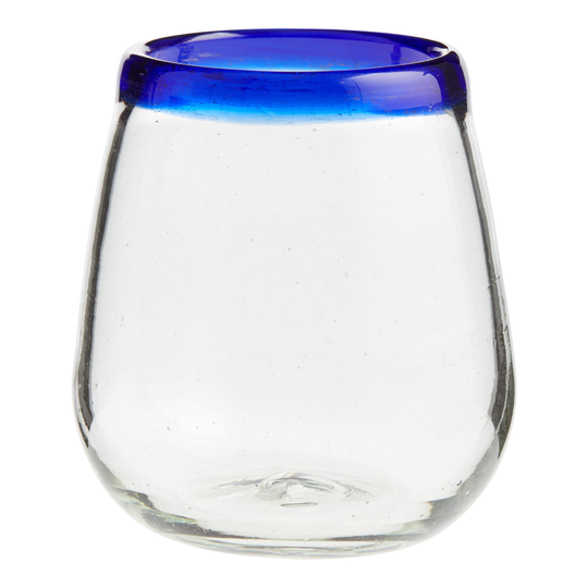 Blue Rocco Stemless Wine Glass Set Of 4 by World Market