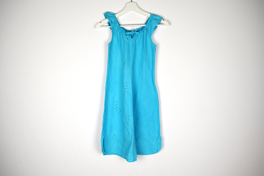 Vintage Baby Blue Ruffle Cap Sleeve Tent Dress