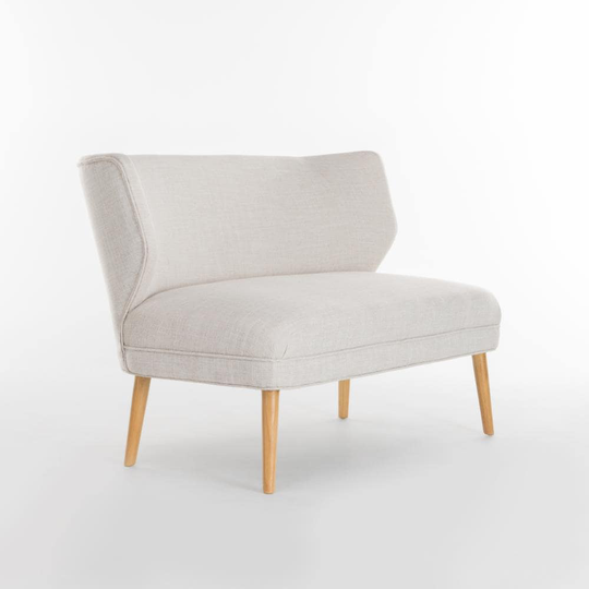 Best Selling Home Decor Desdemona Midcentury Beige and Natural Polyester/Blend Settee in Off-White | 299386