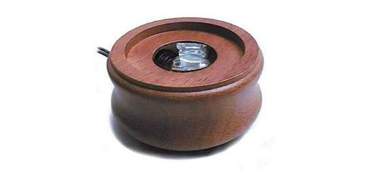Round Wood Memorial Glass Display/Base For Lighting Stand