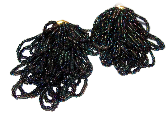Big 80S Carnivalware Glass Dangle Earrings