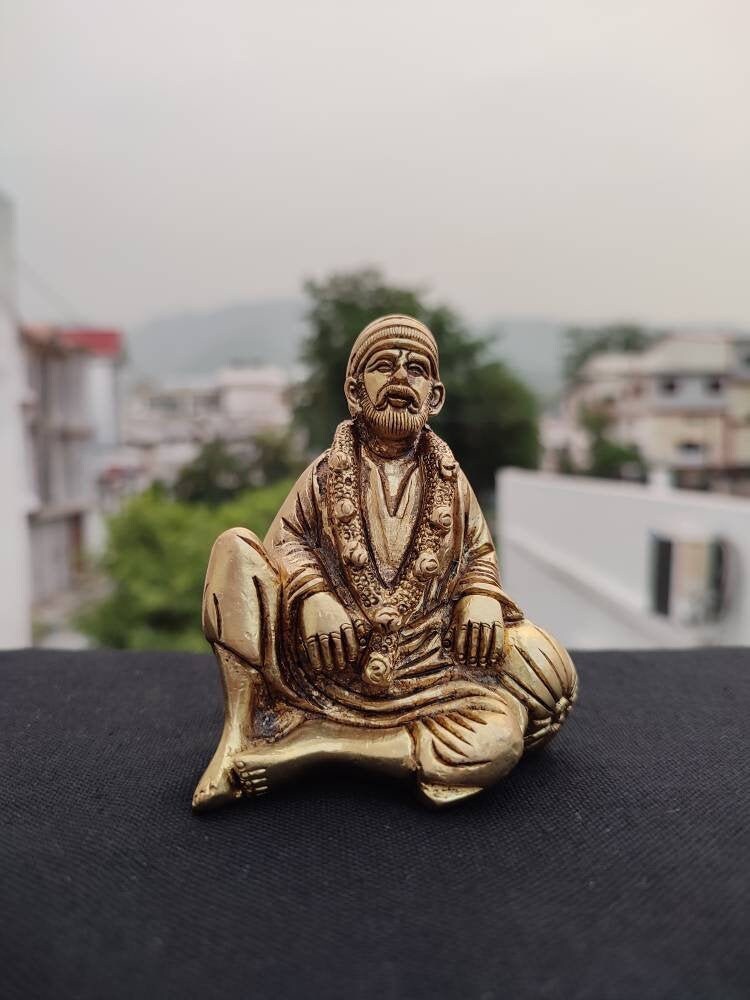 Sai Baba Statue - 4 Inch Family Gift Shirdi Nath Sairam Sculpture Lord Idol Om Ram For Your Altar Temple
