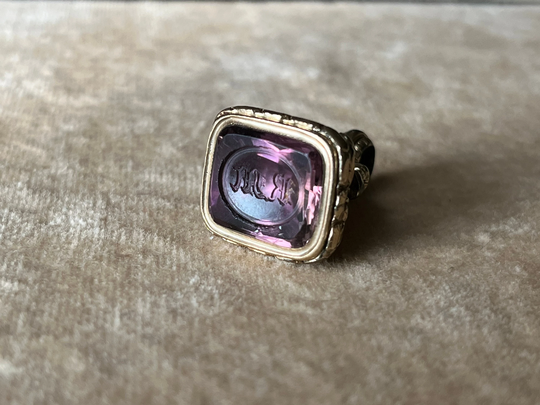 Victorian Amethyst Intaglio Seal Fob