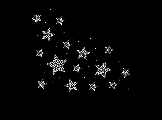 star Rhinestone Transfer Bling Hot Fix Iron On Patch Motif Design Tt-013
