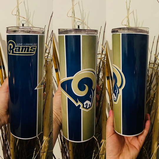 Sport Teams 20 Oz Insulated Tumbler, Football Team Tumblers, Rams Cowboys Raiders Patriots, Nfl